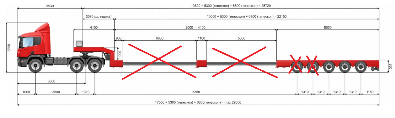 Platformă trailer cu 3 axe pentru transport agabaritic, parte din flota Alex Trans, proiectată pentru utilaje și echipamente grele, oferind stabilitate și siguranță în transporturi speciale.